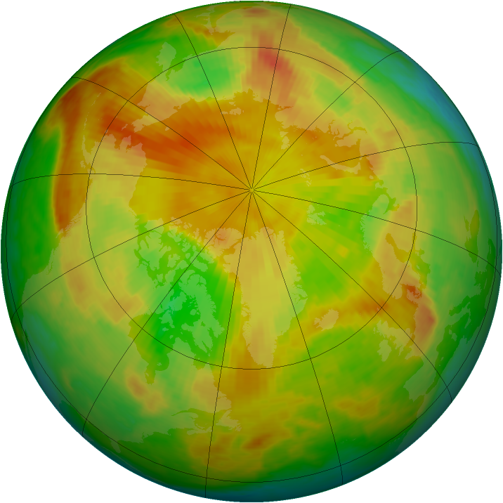 Arctic ozone map for 18 May 2001
